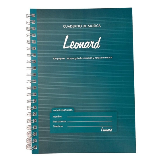 Cuaderno Pentagramado A4 Espiralado 50 Hojas Leonard Lnd-50