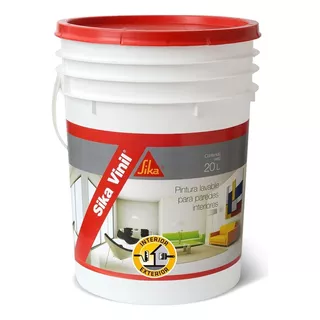 Pintura Latex Interior Super Lavable 20lt Sika Vinil Blanca Color Blanco