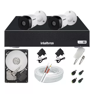 Kit Cftv 2 Câmeras Intelbras Vhl 1120 Dvr Mhdx 1104 Hd 500gb