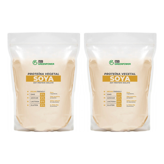 Pack 2 Kg. Proteína Vegana 100% Soya 0% Azúcar Envio Gratis 