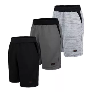 Kit 3 Bermudas Moletom Atacado Fitness - Envio Imediato Top