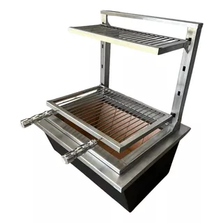 Kit Braseiro 60x50 + Suporte Grill Em L Em Inox 304 - P