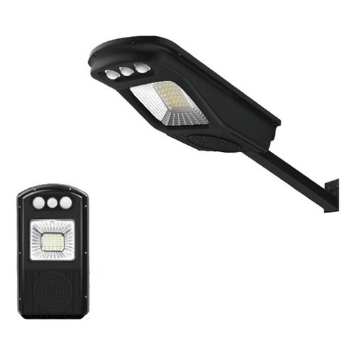 Lámpara Foco Solar Con Música 30w Bluetooth Cl-180 Color Negro