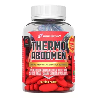 Suplemento Bodyaction  Thermo Abdomen Cafeína 240mg Em Pote 60 Comprimidos