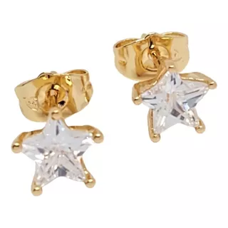 Aretes Estrella Niña Mujer Oro Laminado Arracadas Moda