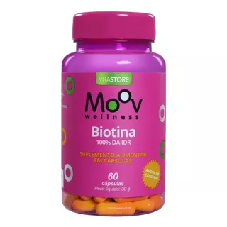 Suplemento Alimentar Biotina 60 Cápsulas Moov Wellness