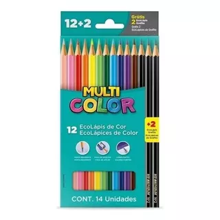 Lápis De Cor Multicolor Ecolápis Super Kit 14u