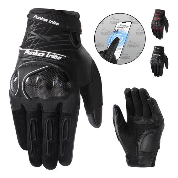 Guantes Para Motocicleta De Cuero Y Fibra De Carbono