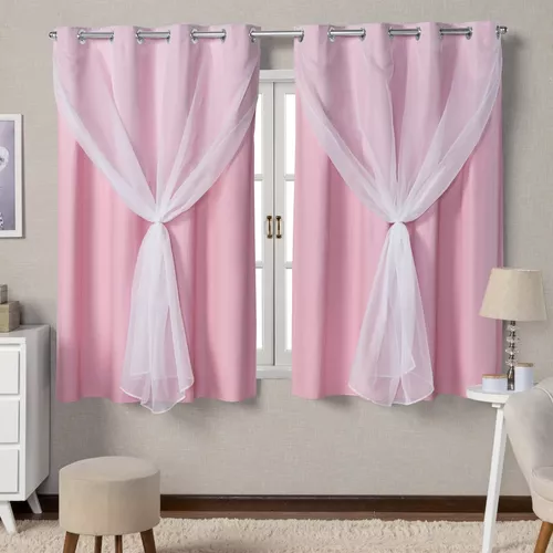 Sala Dormitorio Cocina Puerta Ventana Oficina Blindex Fêffo Cortinas  Cozinha Corta Luz Infantil Janela Porta Blindex Escritorio Apartamento 100%  de 1.8m x 2.8m liso color cortina rosa - unidad por 1