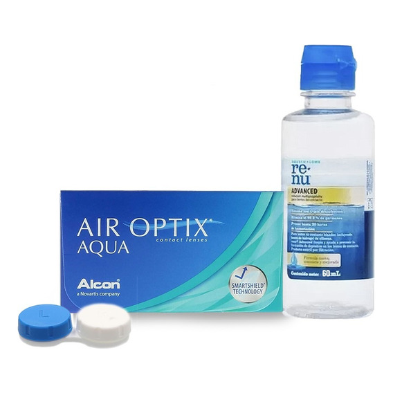 Lentes De Contacto Air Optix Aqua + Solución 60ml