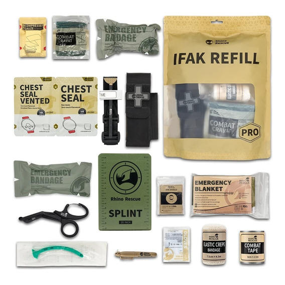 Kit Trauma Tactico Primeros Auxilios Rhino Rescue 17pz Ifak