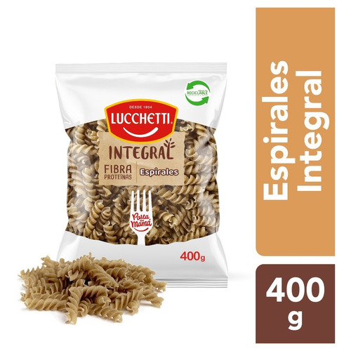 Pasta espiral Integral Lucchetti N°56 400g
