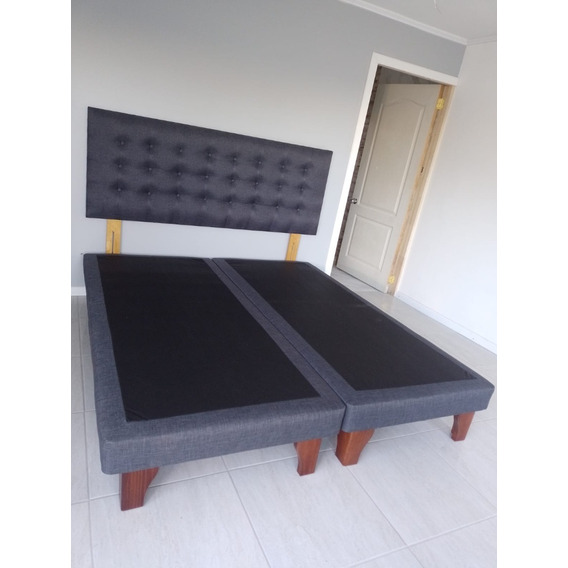 Base De Cama Europea King Dividida + Respaldo Capitone