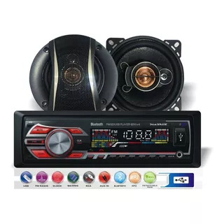 Combo Stéreo Usb Sd Radiobluetooth + Parlantes 4 