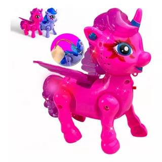 Unicornio Brinquedo Menina Anda Musical Com Luzes E Asas