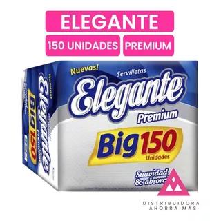 Caja X 18 Paq. De Servilletas Elegante Premium Big X 150u