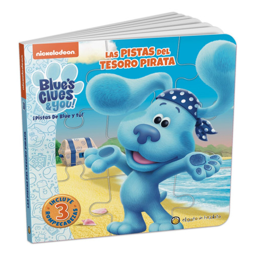 LAS PISTAS DEL TESORO PIRATA - BLUE'S CLUES - HISTORIAS PARA ARMAR, de Nickelodeon. Editorial Guadal, tapa dura en español, 2023
