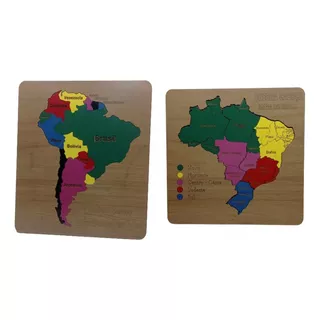 Kit Mapa Do Brasil + Mapa Da América Do Sul - Promoção