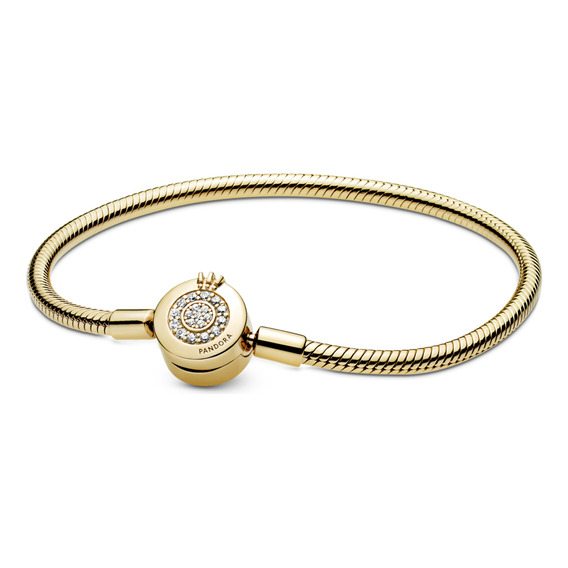 Brazalete Pandora Con Broche Corona O Cubierto En Oro De 14k