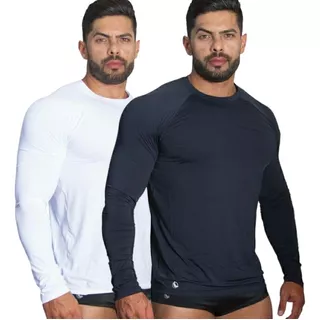 Kit Camisa Térmica   Manga Longa  Masculina  Proteção Uv