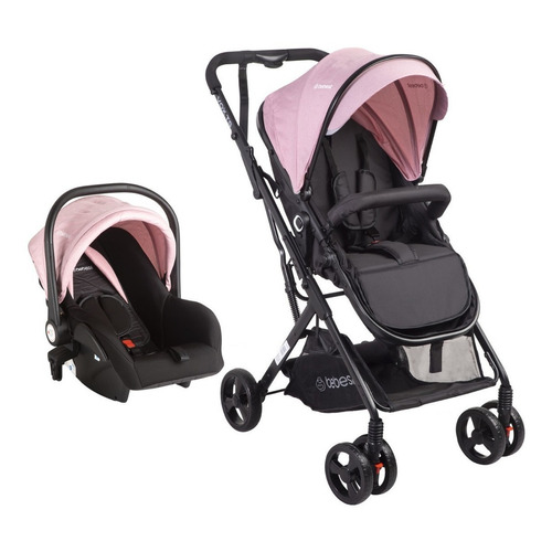 Coche de paseo Bebesit Travel system Vox rosa con chasis color negro