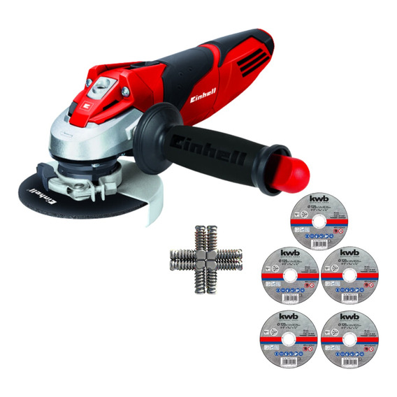 Kit Amoladora Einhell Te-ag 115/750 + Disco Corte Metal Kwb 