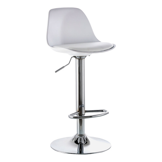 Silla Eames Tulip Bar Acolchada Cuero Pu Blanca Akivoy