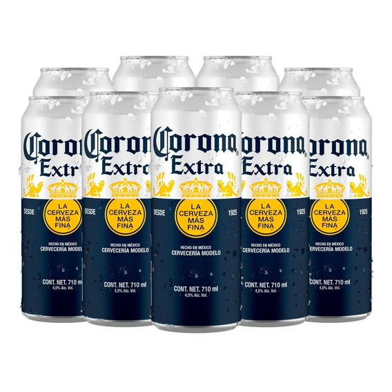 Cerveza Clara Lager Corona Extra 12 Latones De 710 Ml.