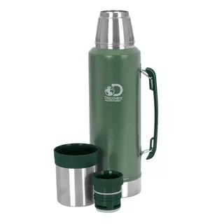 Termo Discovery De Acero Inoxidable 1.3 Litros Mate Camping Color Verde