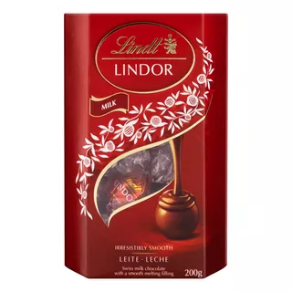 Chocolate Ao Leite Cremoso Lindor Lindt  Caixa 200 G