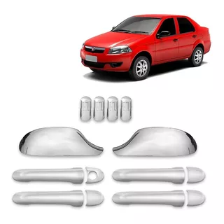 Kit Cromado Maçaneta Fiat Palio Economy 2005 A 2010 + Brinde