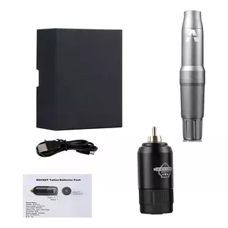 Kit Pen Adapt  E Fonte S/ Fio Tattoo Camuflagem Estria Micro