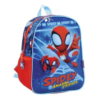 Mochila Espalda Jardin Marvel Spidey Y Sus Amigos Color Rojo