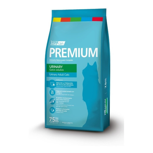 Alimento Vitalcan Premium Urinary para gato adulto sabor mix en bolsa de 7.5kg