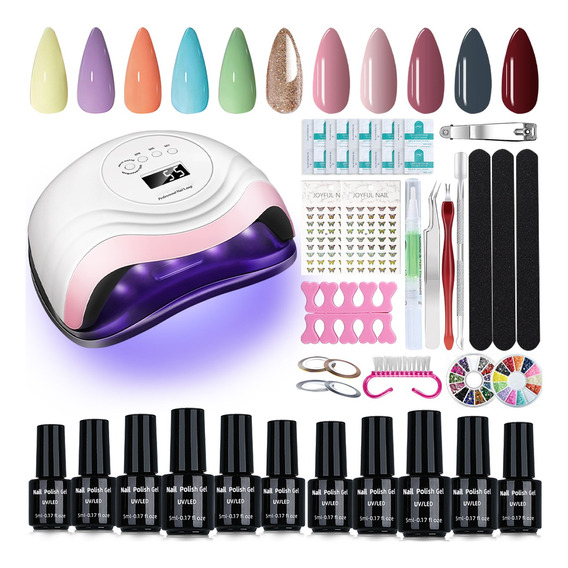 Lámpara De Uñas Uv Led Esmalte Kit Para Uñas Completo 168w