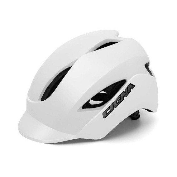 Casco De Bicicleta Urbano Con Visera Luz Trasera Color Blanco Talle L