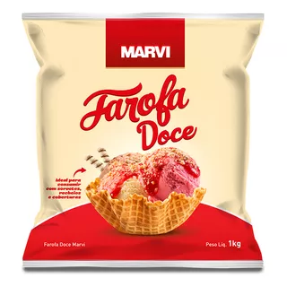Farofa Paçoca Crocante Para Sorvete Sobremesas Bolo 1kg