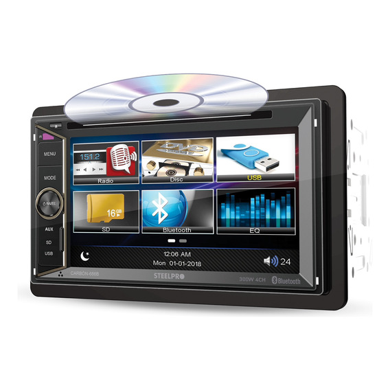 Autoestéreo Pantalla Táctil6.2 Bluetooth Dvd/cd Usb Steelpro