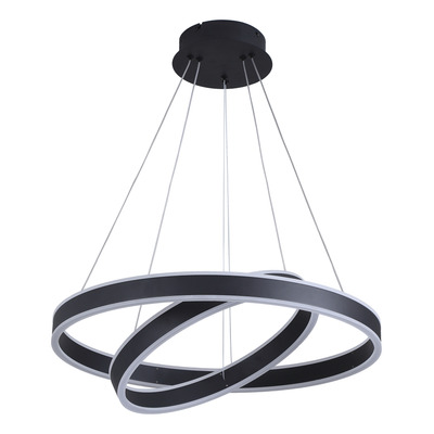 Colgante Bi Led Doble 60/40cm Negro Diseño L97120 120w Mks