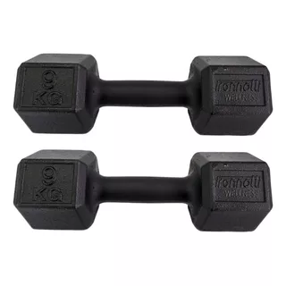 Halter Dumbbell Sextavado 9kg (2un)