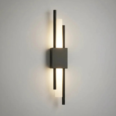 Aplique Moderno Led Axial Negro Diseño Luz Desing Negro