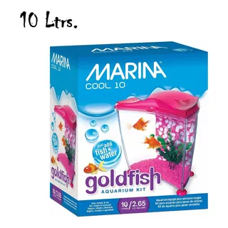 Kit De Acuario Marina Cool 10 En Color Rosado De 10 Ltrs.