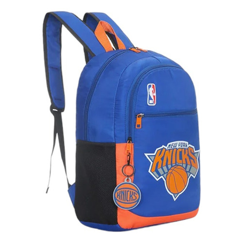 Mochila Nba New York Knicks Equipos Basket Urbana Escolar 24'' Baloncesto Color Azul/naranja Modelo 16344