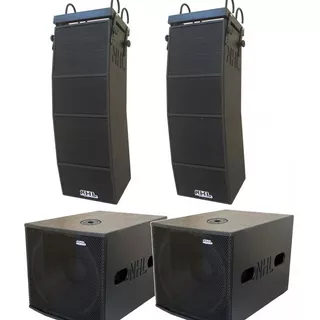 Line Array Ativo 10 6 Ti Sub 18 4 Caixas 4800w Estereo Vla48