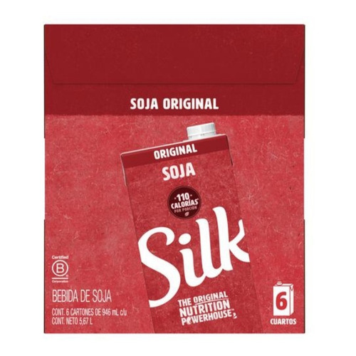 Silk Bebida De Soya Sabor Original 6 Uni - Ml A $20