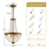Kaiqi 4 Luces Estilo Imperio Frances, Mini Lampara De Crista