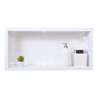 Nicho  Para Banheiro Em Porcelanato Branco 60x30x10 Cm