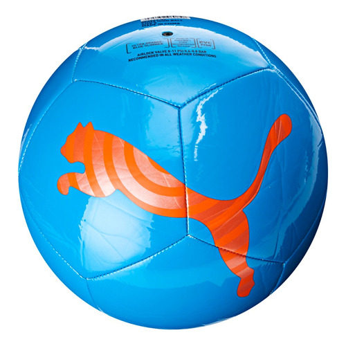 Balón de fútbol cosido a máquina con forma de bola Puma, color ultra naranja-azul brillante