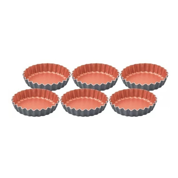 Juego De Moldes 10cm Tartaletas Mini Tartas Tramontina 6 Uni