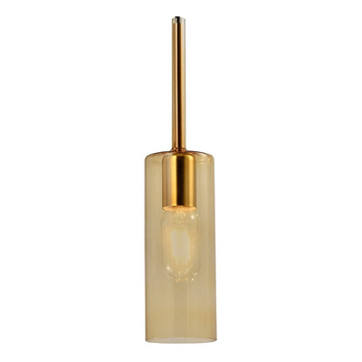 Colgante 1 Luz Coco Slim Ambar Apto Led Vidrio Moderno Cie